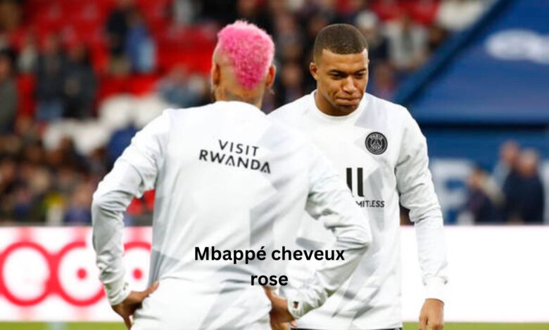 mbappe cheveux rose